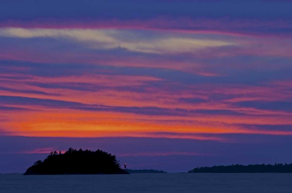 Canada Sunset and lighthouse on Georgian Bay art print by Mike Grandmaison for $57.95 CAD